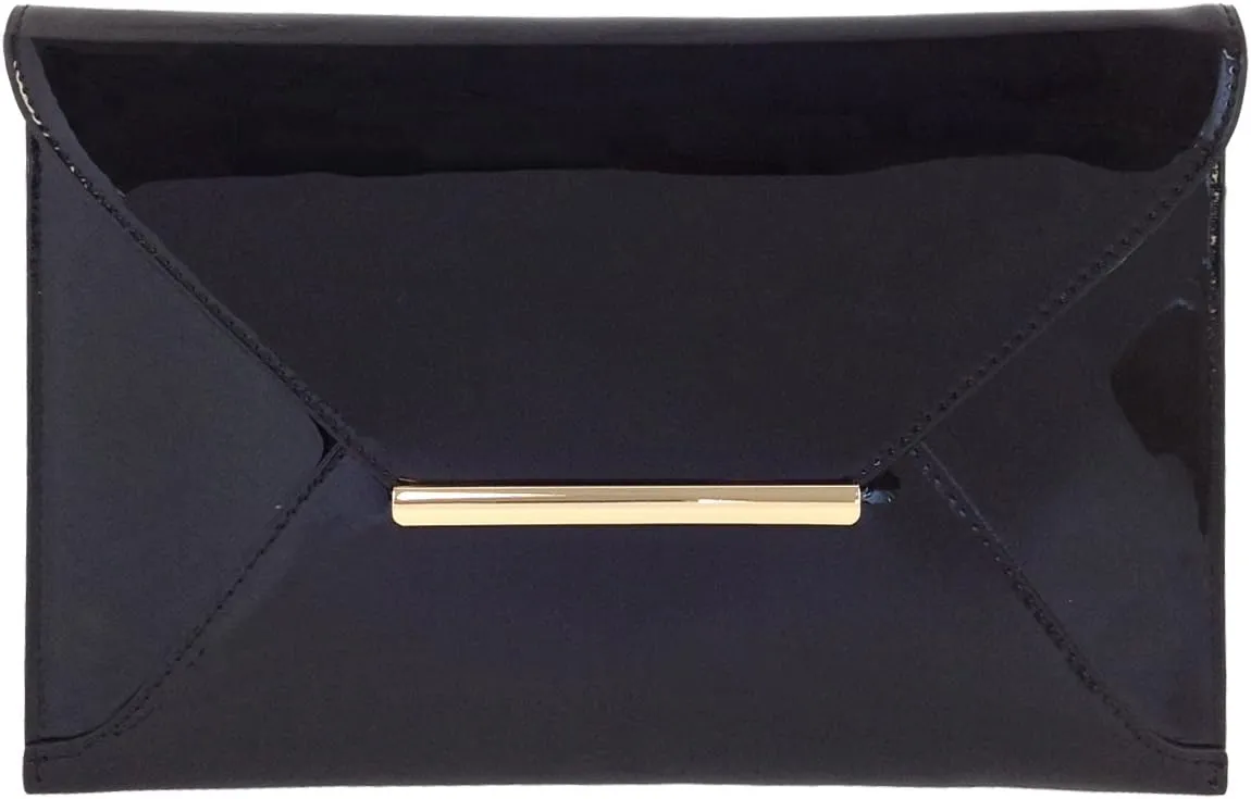 JNB Faux Patent Leather Envelope Candy Clutch Bag