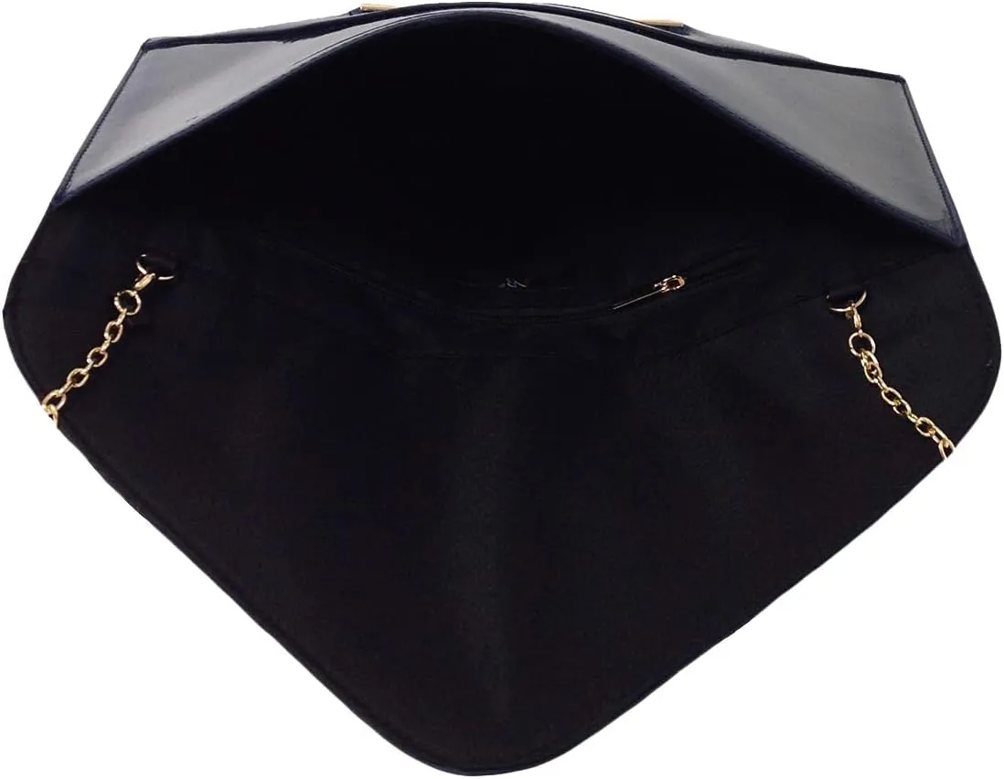 JNB Faux Patent Leather Envelope Candy Clutch Bag
