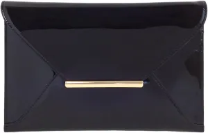 JNB Faux Patent Leather Envelope Candy Clutch Bag