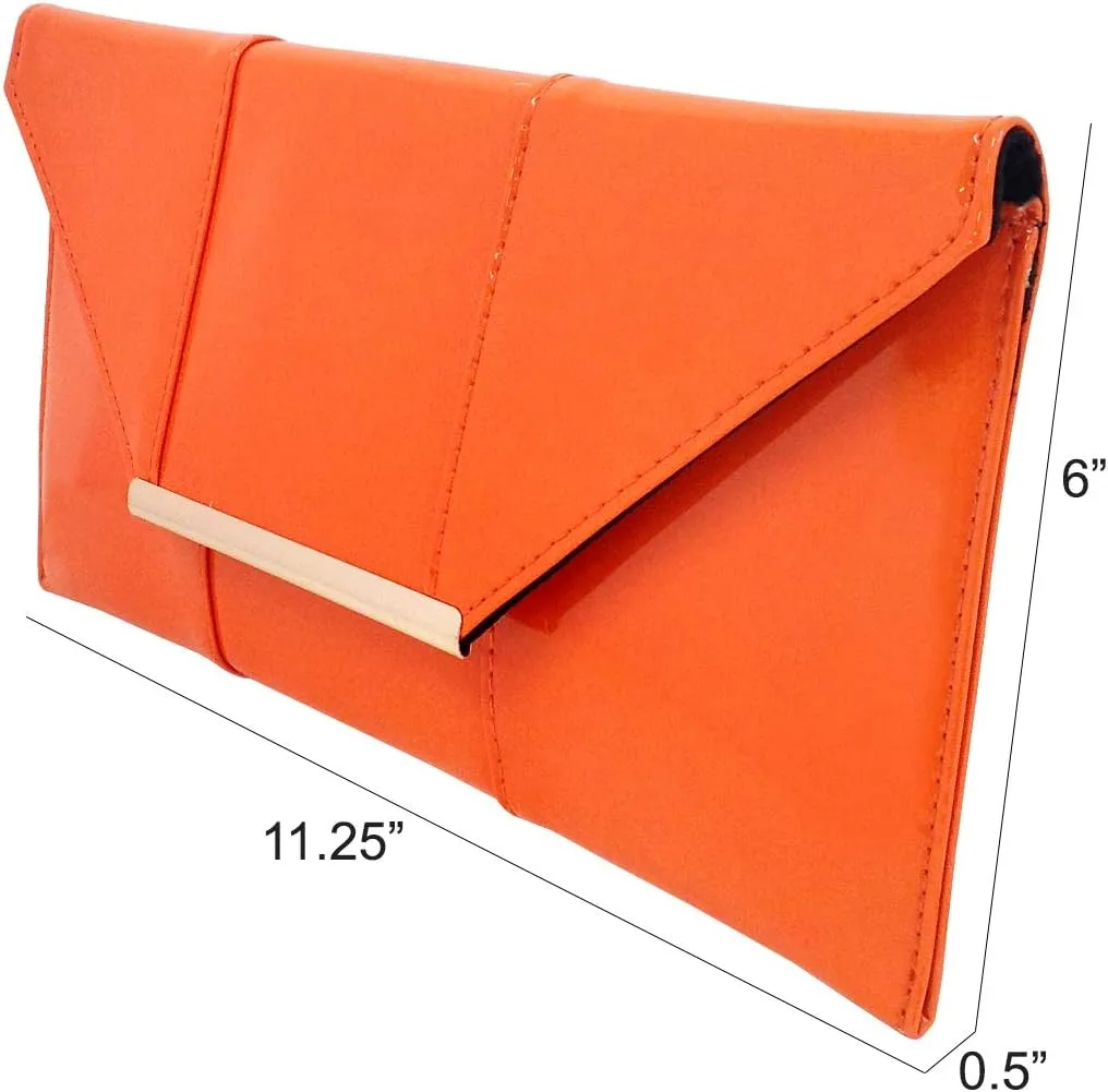 JNB Faux Patent Leather Envelope Candy Clutch
