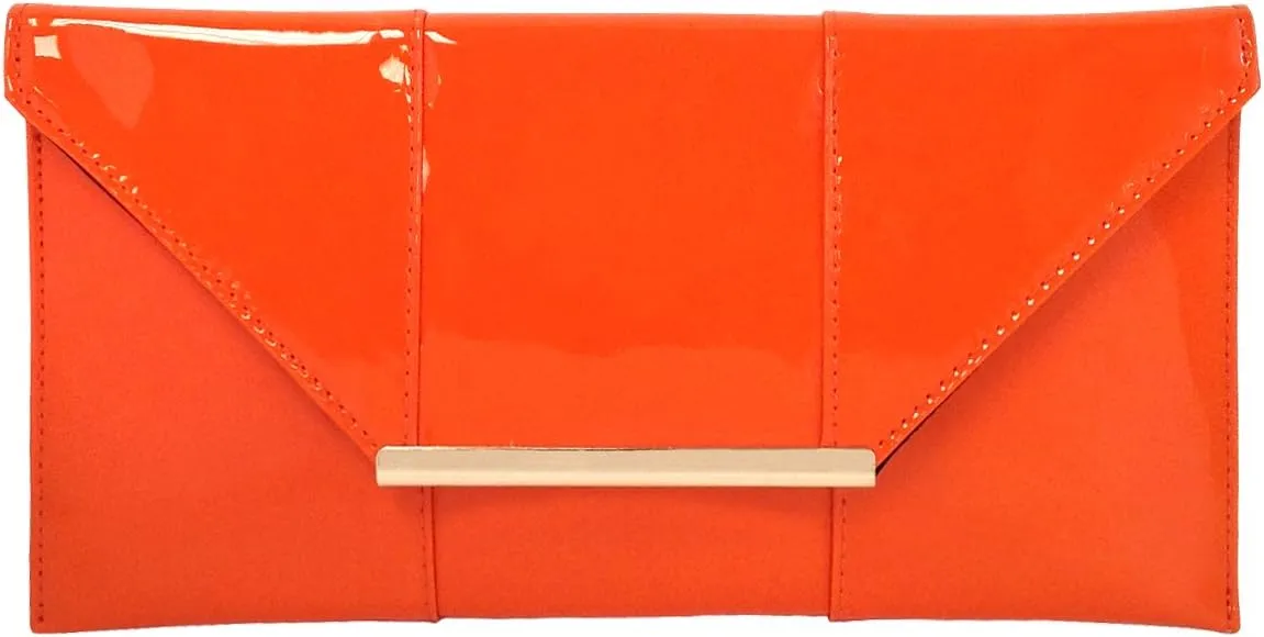 JNB Faux Patent Leather Envelope Candy Clutch