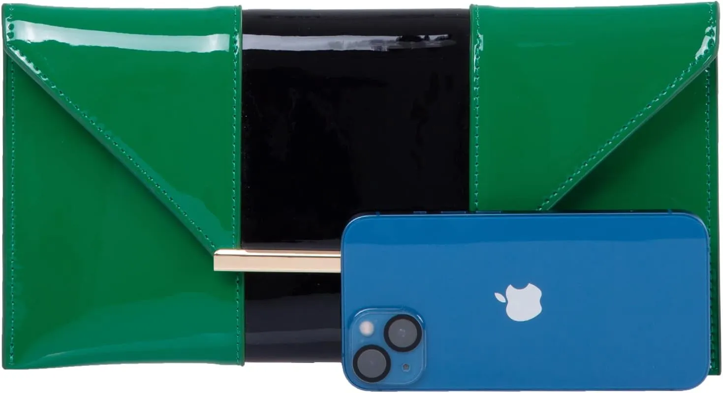 JNB Faux Patent Leather Envelope Candy Clutch