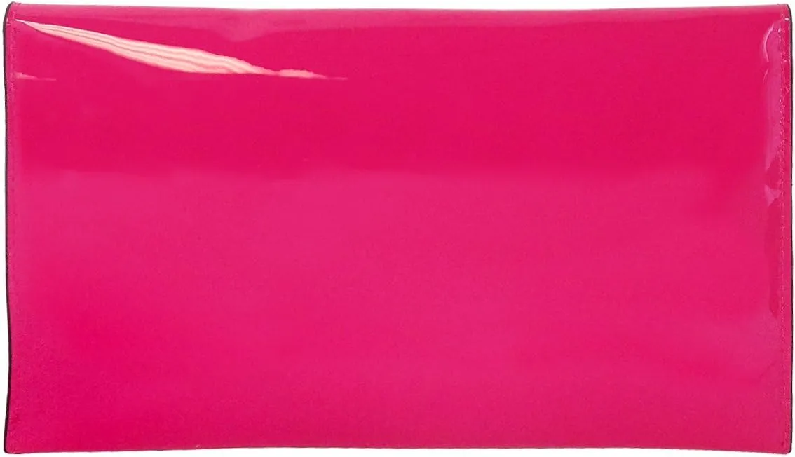 JNB Faux Patent Leather Glossy Envelope Clutch