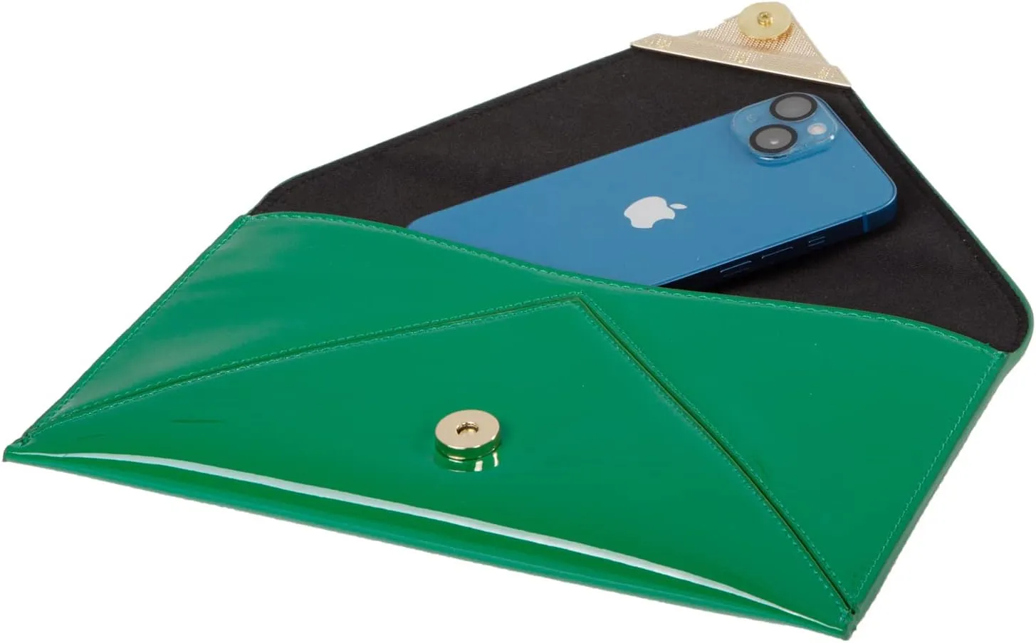 JNB Faux Patent Leather Glossy Envelope Clutch