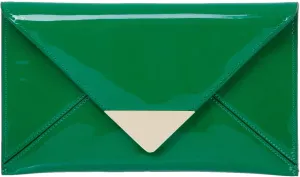 JNB Faux Patent Leather Glossy Envelope Clutch