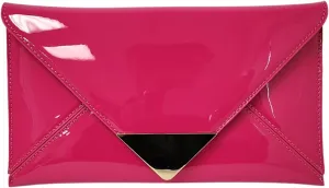 JNB Faux Patent Leather Glossy Envelope Clutch