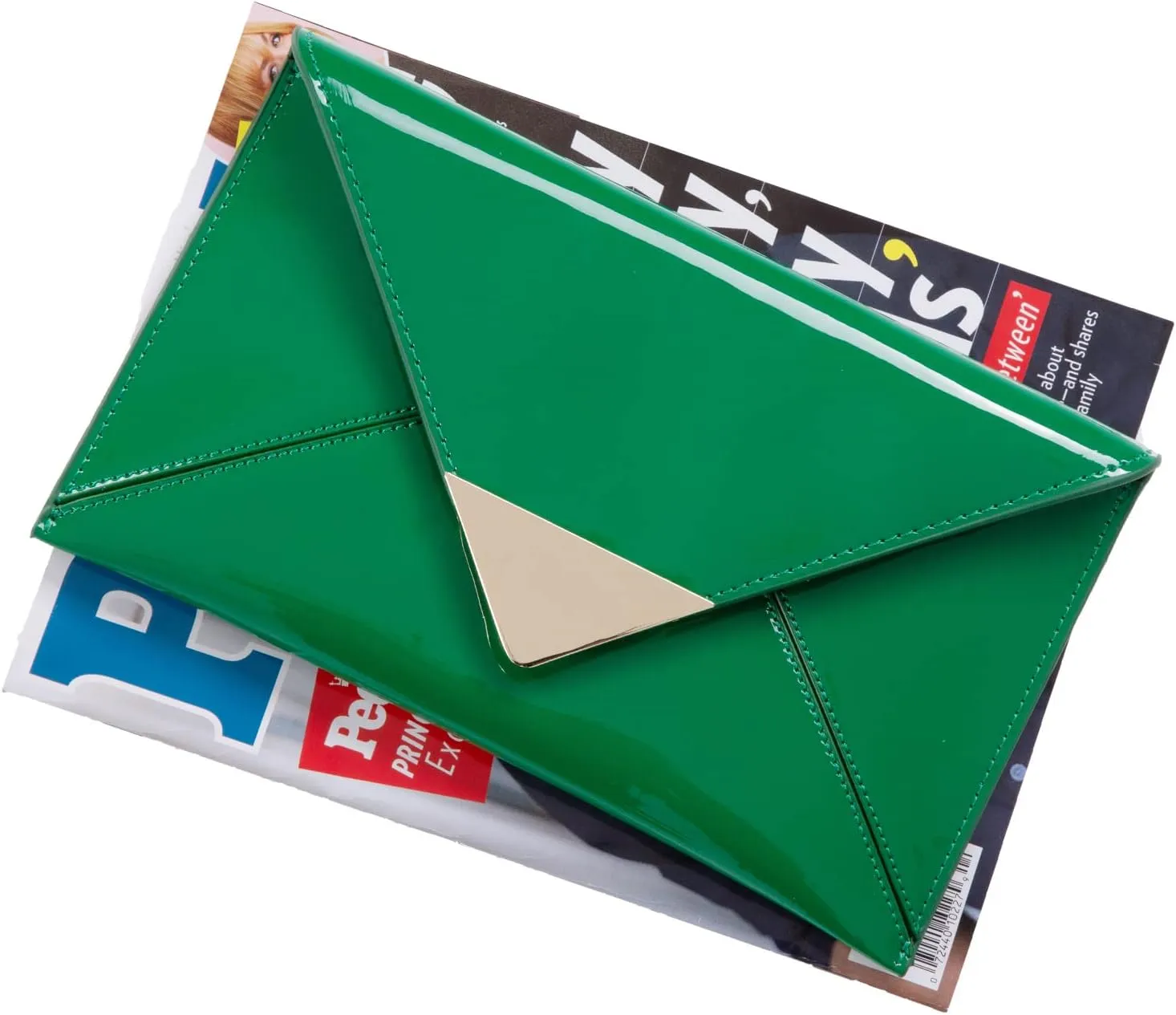 JNB Faux Patent Leather Glossy Envelope Clutch