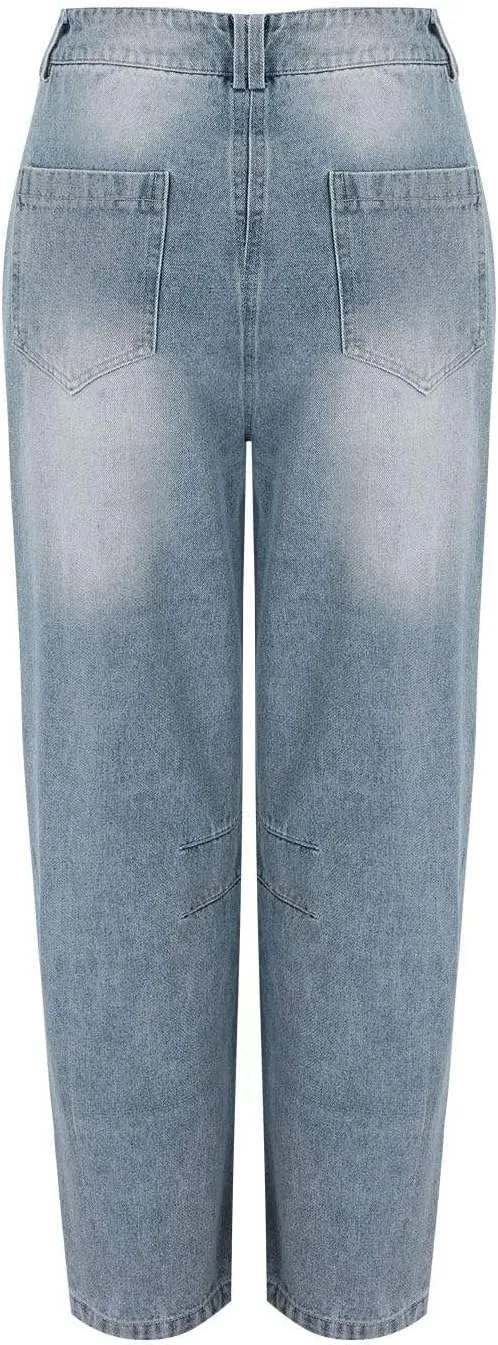 JOFOW Oprah Pants Tummy Control Sailor Wide Leg Trouser oprah's Favorite Jeans Wide Leg Cropped Jeans for Women