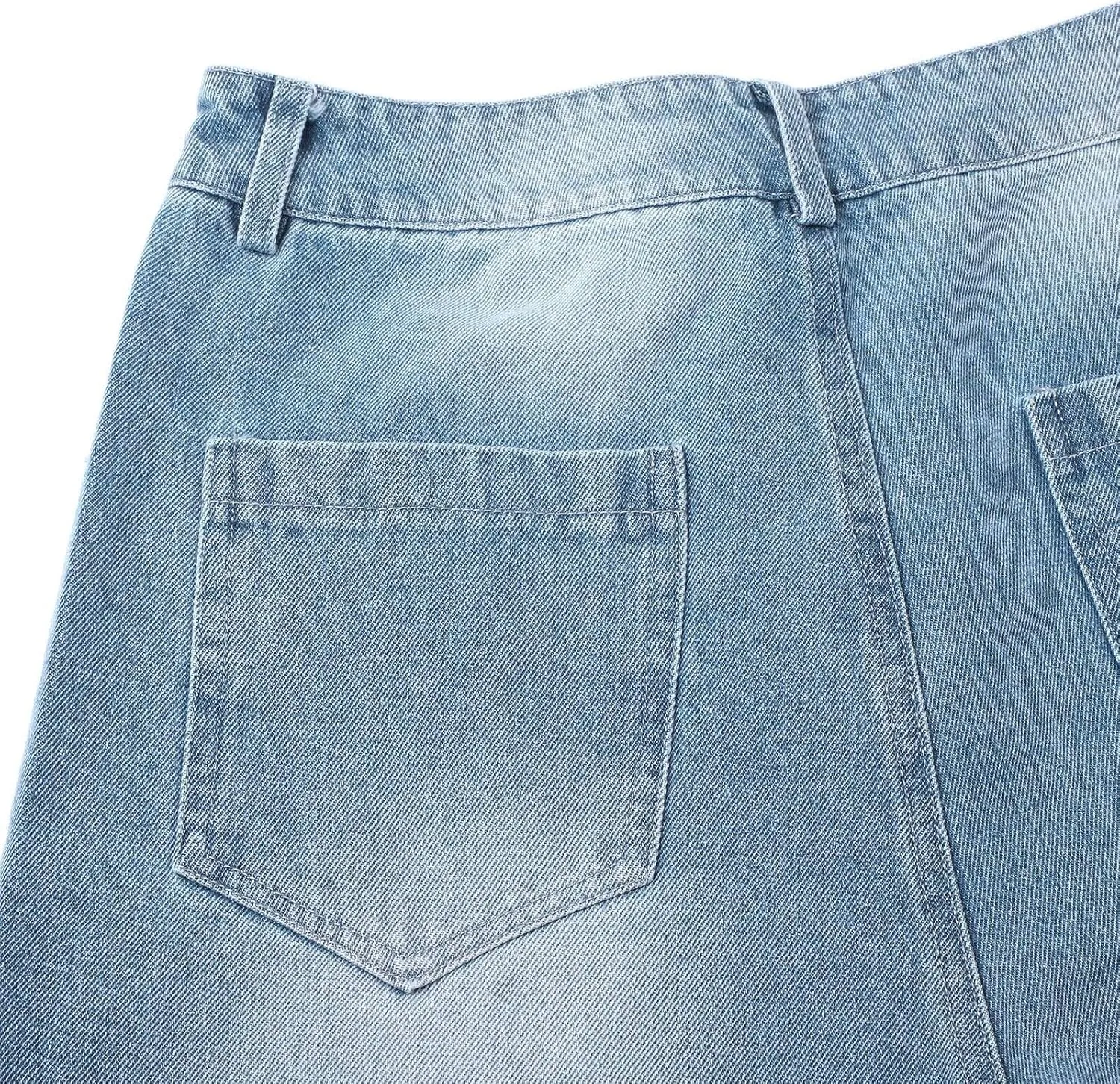 JOFOW Oprah Pants Tummy Control Sailor Wide Leg Trouser oprah's Favorite Jeans Wide Leg Cropped Jeans for Women