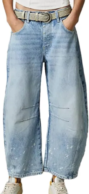 JOFOW Oprah Pants Tummy Control Sailor Wide Leg Trouser oprah's Favorite Jeans Wide Leg Cropped Jeans for Women