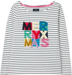 Joules Girl's Harbour Luxe Xmas Long Sleeve Shirt Top