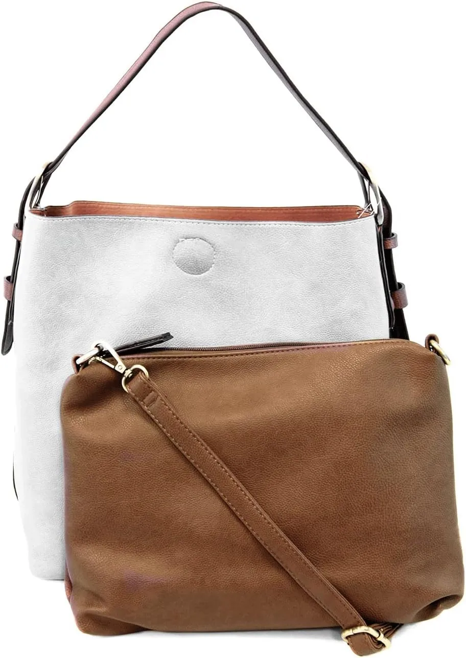 Joy Susan Womens Faux Leather: Hobo 2-in-1 Handbag