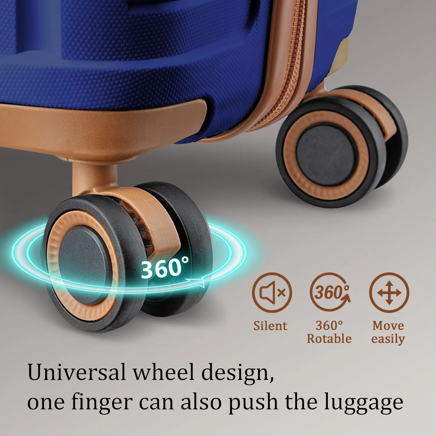 Joyway Luggage Sets 6 Piece PP Hardside Carry on Suitcase with Spinner Wheels and TSA Lock for Travel, Blue