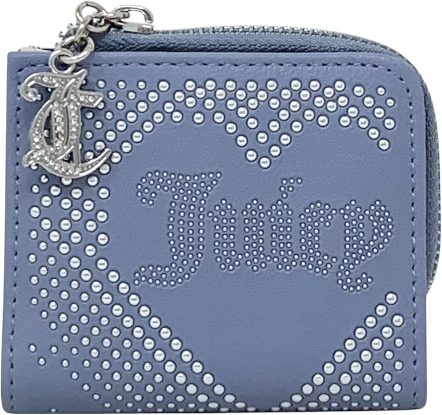 Juicy Couture Women's L Zip Card Case Wallet (Lovely Day Slate Blue)