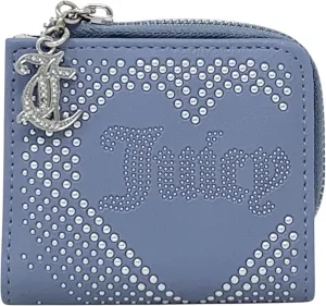 Juicy Couture Women's L Zip Card Case Wallet (Lovely Day Slate Blue)