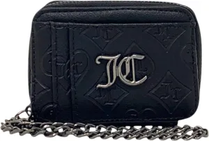 Juicy Couture Women's Square Zip Around Wallet with Wrist Strap (Good Times Liquorice)