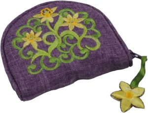 Justina Claire Jewelry Purse in Daffodils Purple