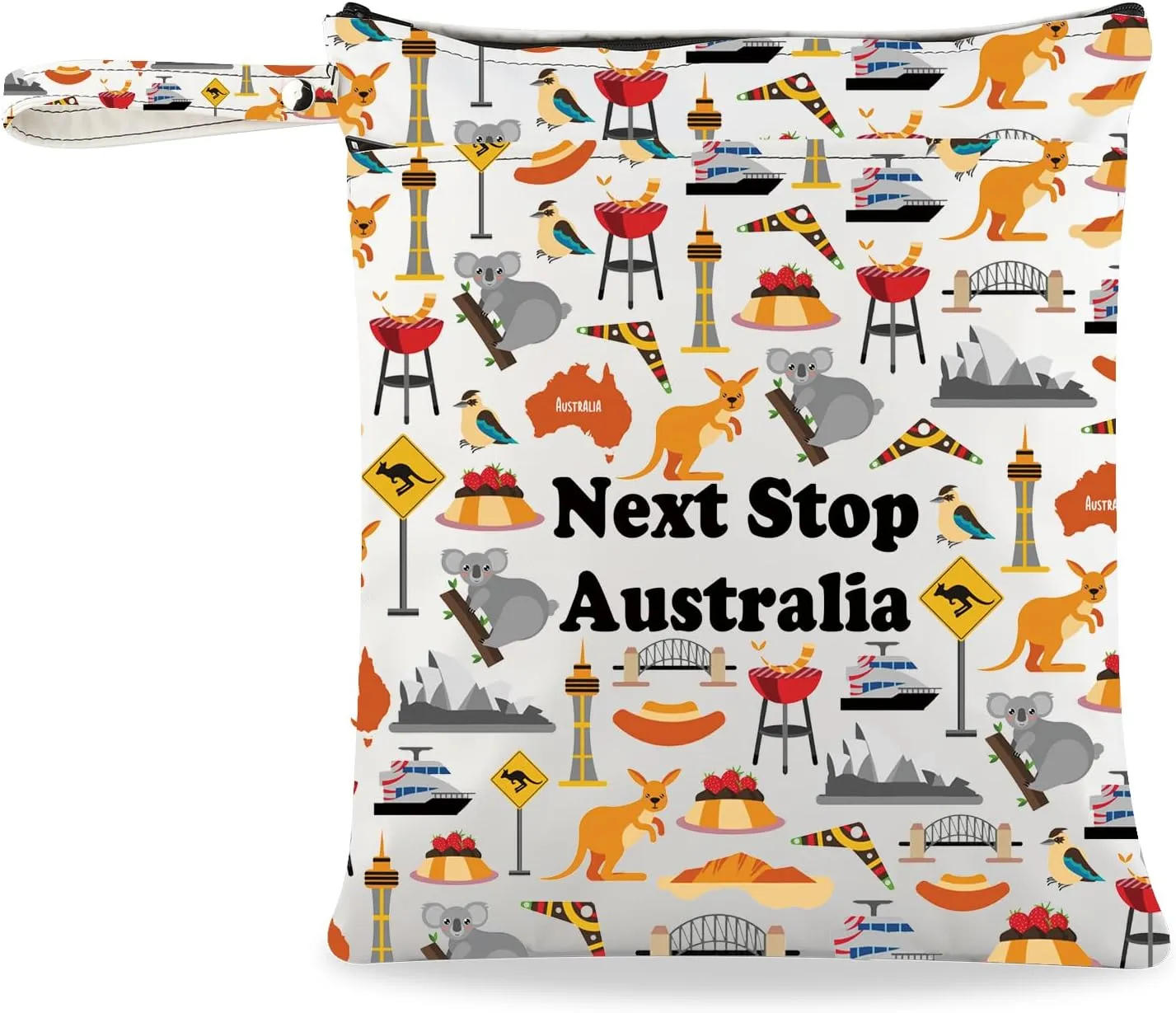 JXGZSO Australia Trip Gift Next Stop Australia Cosmetic Bag Traveler Gift Australia Vacation Makeup Bag Australia Culture Gift
