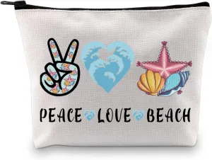JXGZSO Beach Toiletry Bag Peach Love Beach Cosmetic Bag Funny Vacation Gift Beach Lover Travel Bag