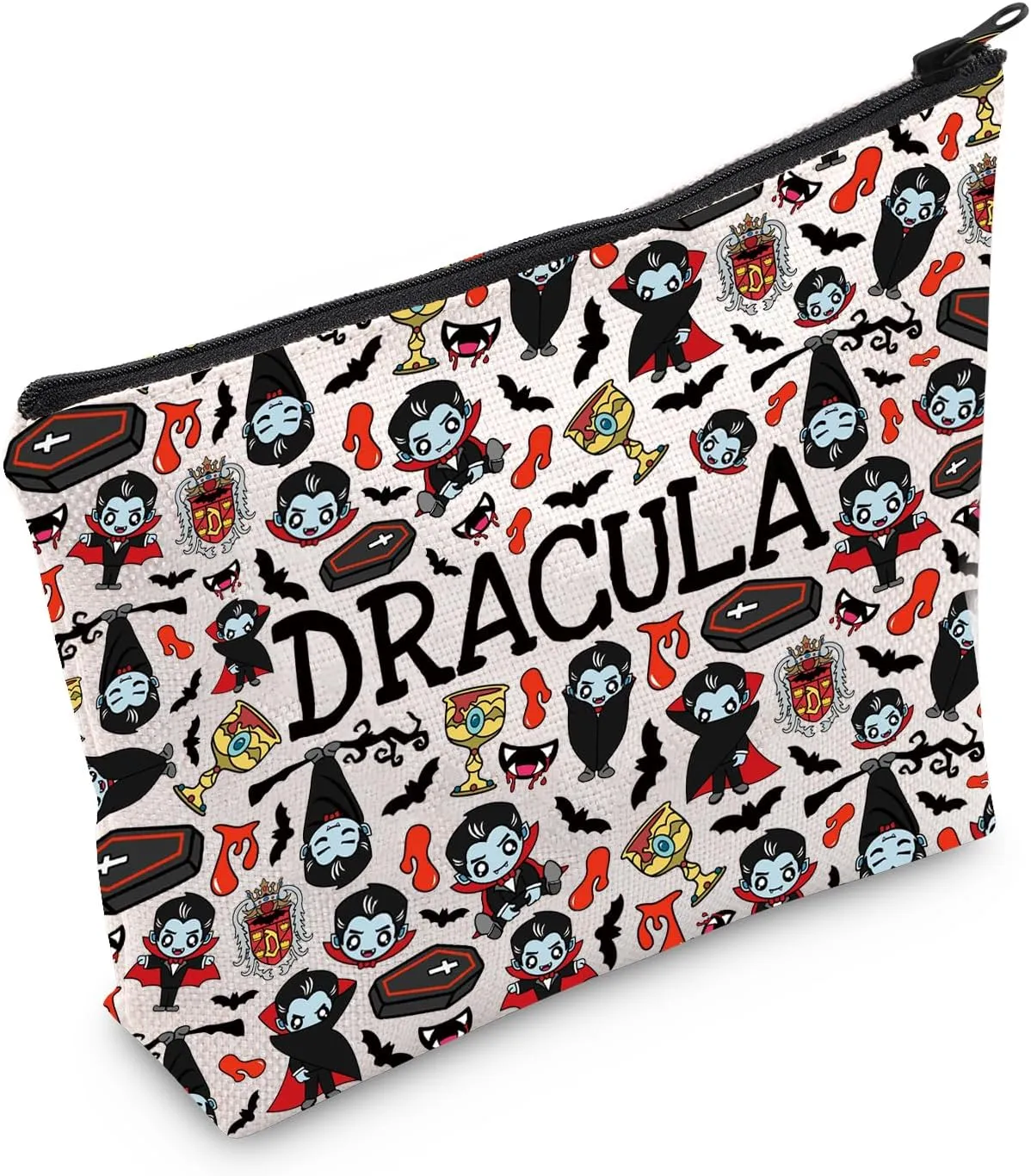 JXGZSO Dracula Cryptid Cosmetic Bag Cryptozoology Gift Cryptid Creature Gift Mythical Dracula Makeup Bag Vampire Lover Gift