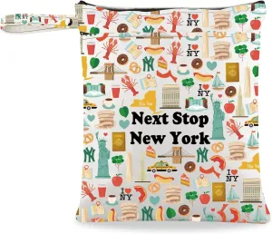 JXGZSO New York Travel Gift Next Stop New York Makeup Bag Traveler Gift NY Trip Cosmetic Bag New York Landmark Travel Gift