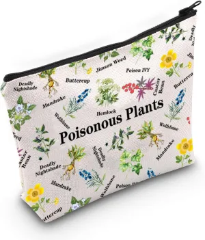 JXGZSO Poisonous Plants Chart Makeup Bag Nature Lover Gift Dangerous Plants Merch Wild Flowers Cosmetic Bag Botanist Gift