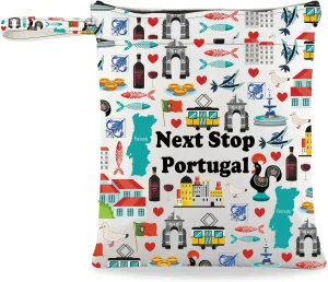 JXGZSO Portugal Travel Gift Next Stop Portugal Cosmetic Zipper Bag Portugal Travel Pouch Portugal Vacation Makeup Bag