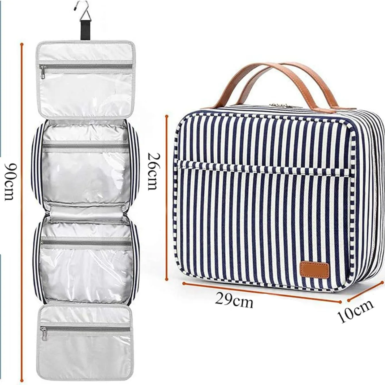 Kamari | Stylish striped travel-friendly cosmetic bags