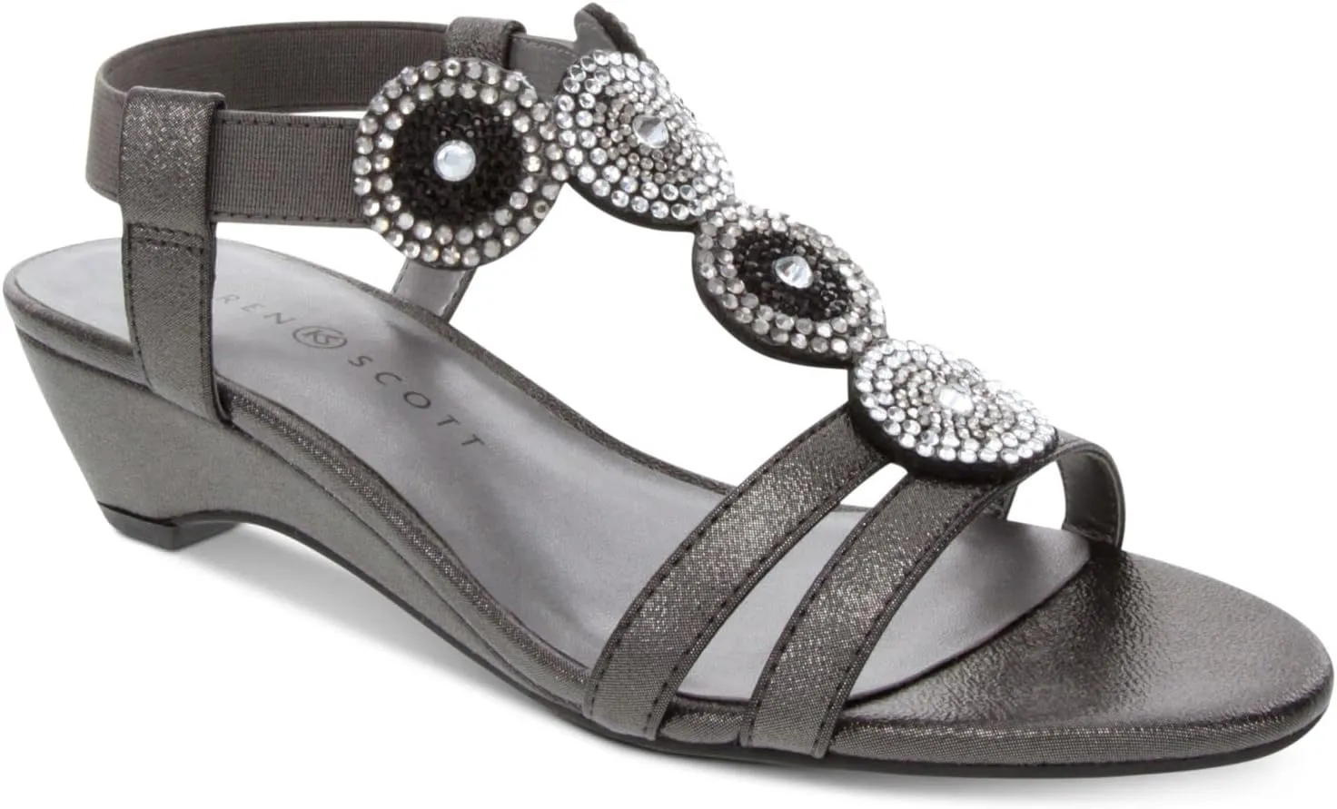 Karen Scott Womens Catrinaa Faux Leather Evening Sandals Silver 6.5 Medium (B,M)