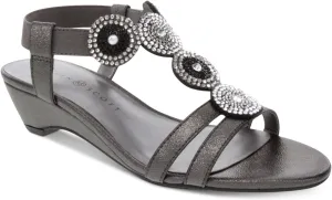 Karen Scott Womens Catrinaa Faux Leather Evening Sandals Silver 6.5 Medium (B,M)