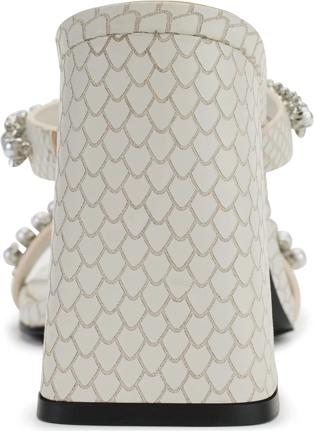 KARL LAGERFELD womens Rayan Embellished Block Heel Sandal