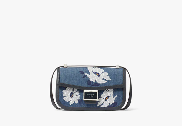 Katy Embellished Denim Medium Convertible Shoulder Bag