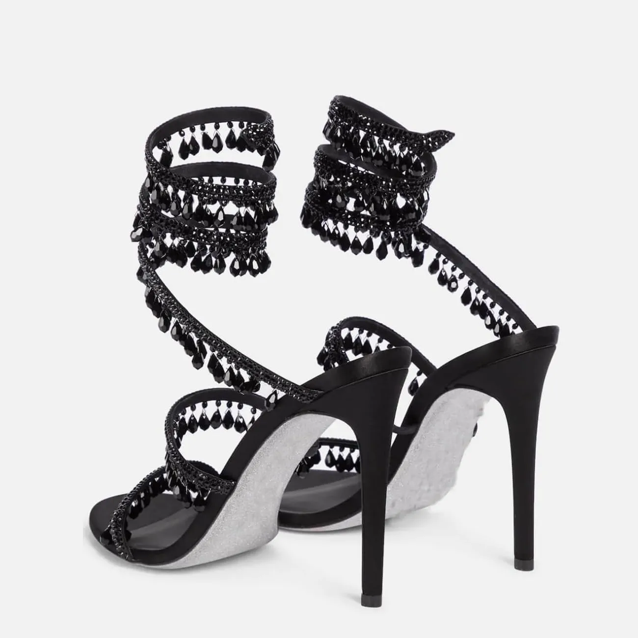 keleimusi Women's Rhinestone Chandelier Embellished Strappy High Heel Sandals 4-inch