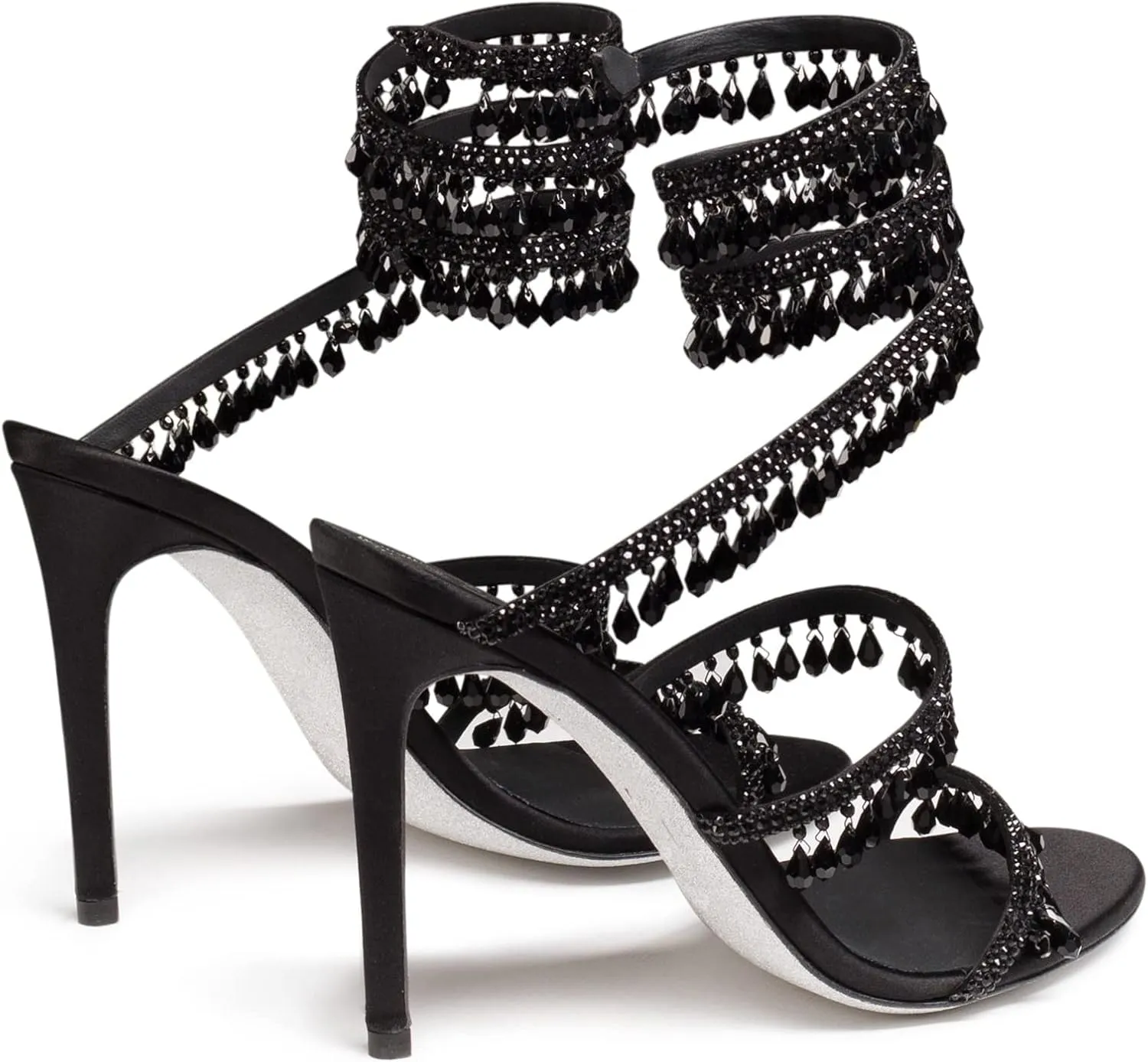 keleimusi Women's Rhinestone Chandelier Embellished Strappy High Heel Sandals 4-inch
