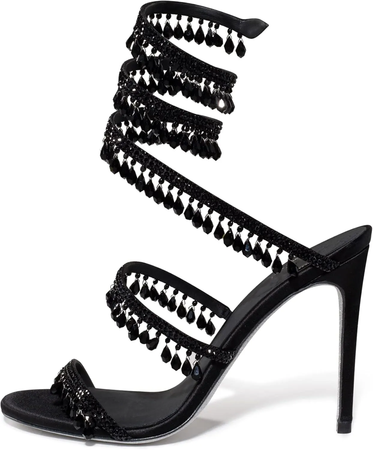 keleimusi Women's Rhinestone Chandelier Embellished Strappy High Heel Sandals 4-inch