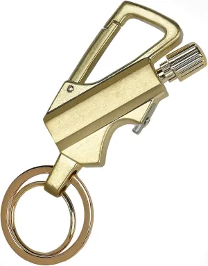Keychain Lighter Waterproof Match Outdoor Camping Permanent Lighter Matchstick with Keychain and Bottle Opener(1pack-Gold)