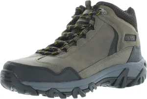 Khombu Mens Faux Leather Memory Foam Hiking Boots Brown 8 Medium (D)