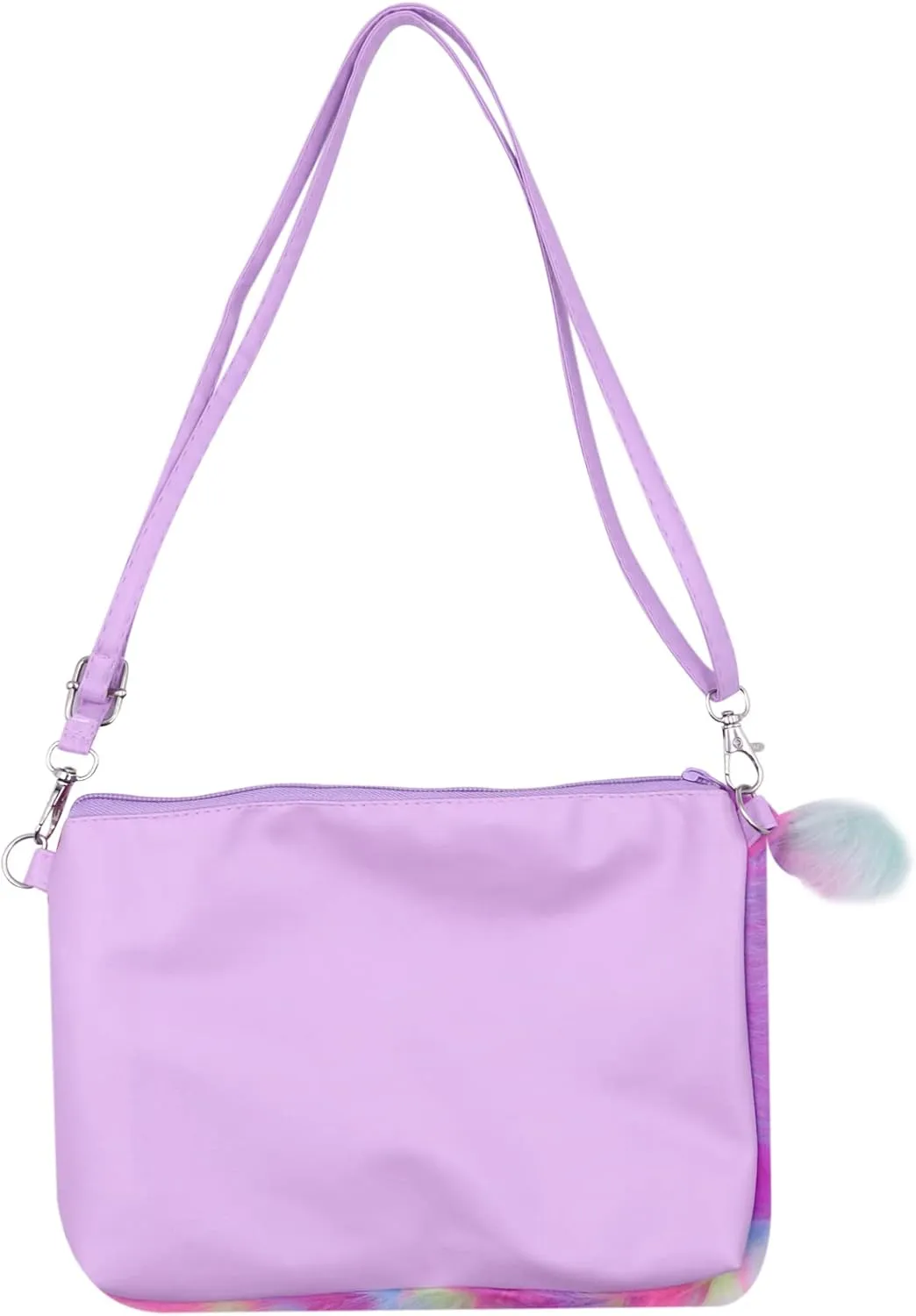 Kids Girls Fluffy Crossbody Purse Fuzzy Bag Plush Tie Dye Rainbow Shoulder Bag Handbag Wallet
