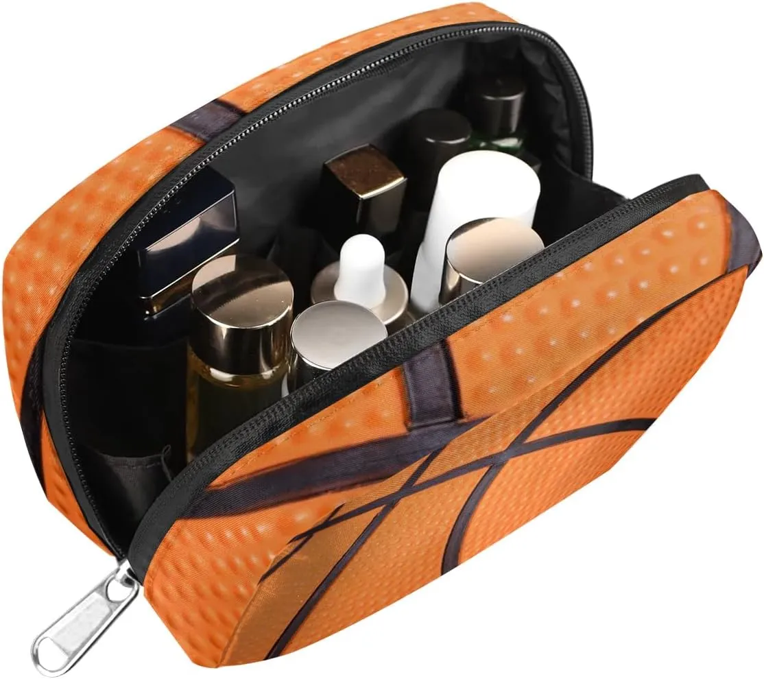 Kids Toiletry Bag for Boys, Small Cute Basketball Texture Wash Bag for Little Young Boys Waterproof Cosmetic Weekender Bag Toddler Traveling Toiletries