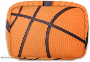 Kids Toiletry Bag for Boys, Small Cute Basketball Texture Wash Bag for Little Young Boys Waterproof Cosmetic Weekender Bag Toddler Traveling Toiletries
