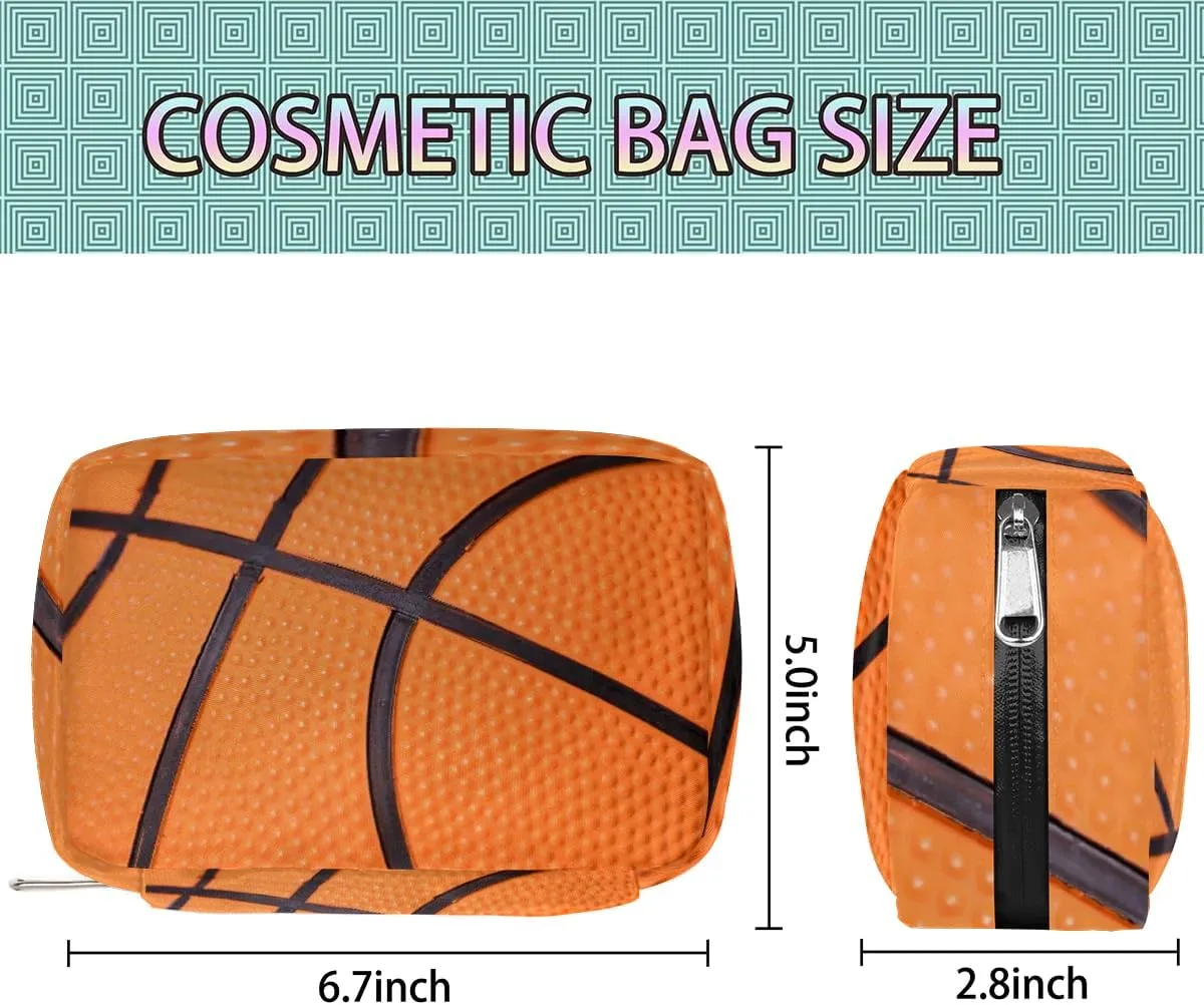 Kids Toiletry Bag for Boys, Small Cute Basketball Texture Wash Bag for Little Young Boys Waterproof Cosmetic Weekender Bag Toddler Traveling Toiletries
