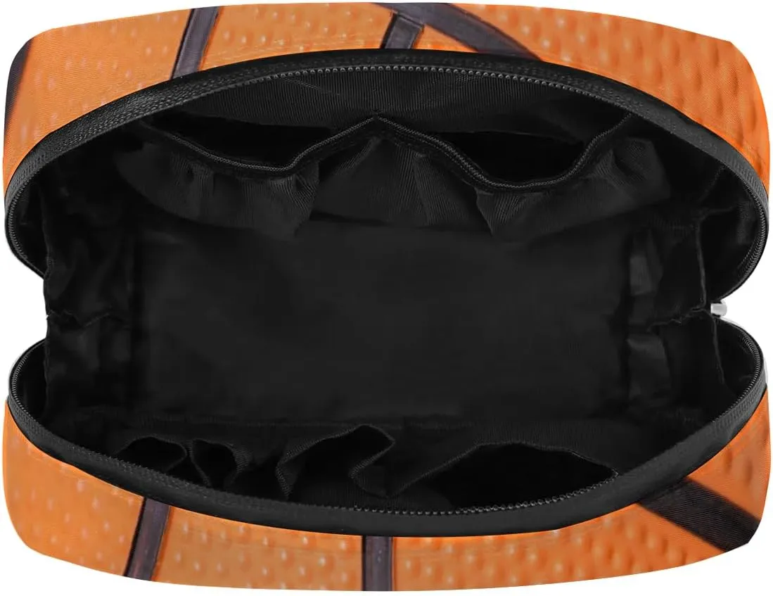 Kids Toiletry Bag for Boys, Small Cute Basketball Texture Wash Bag for Little Young Boys Waterproof Cosmetic Weekender Bag Toddler Traveling Toiletries