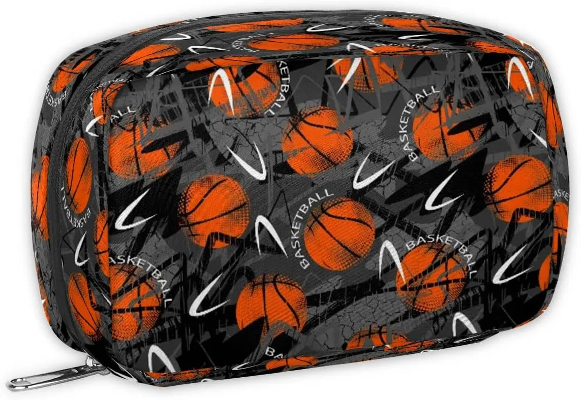 Kids Toiletry Bag for Boys, Small Cute Basketball Wash Bag for Little Young Boys Waterproof Cosmetic Weekender Bag Toddler Traveling Toiletries