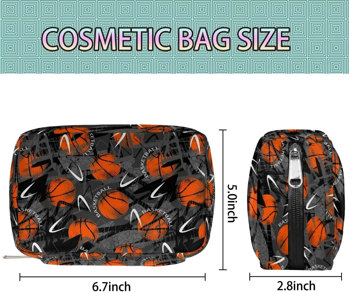 Kids Toiletry Bag for Boys, Small Cute Basketball Wash Bag for Little Young Boys Waterproof Cosmetic Weekender Bag Toddler Traveling Toiletries