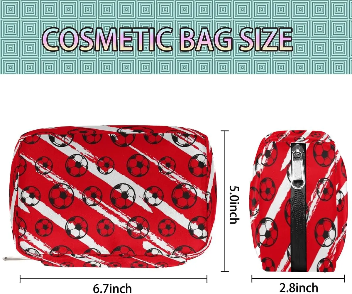 Kids Toiletry Bag for Boys, Small Cute Red Soccer Wash Bag for Little Young Boys Waterproof Cosmetic Weekender Bag Toddler Traveling Toiletries