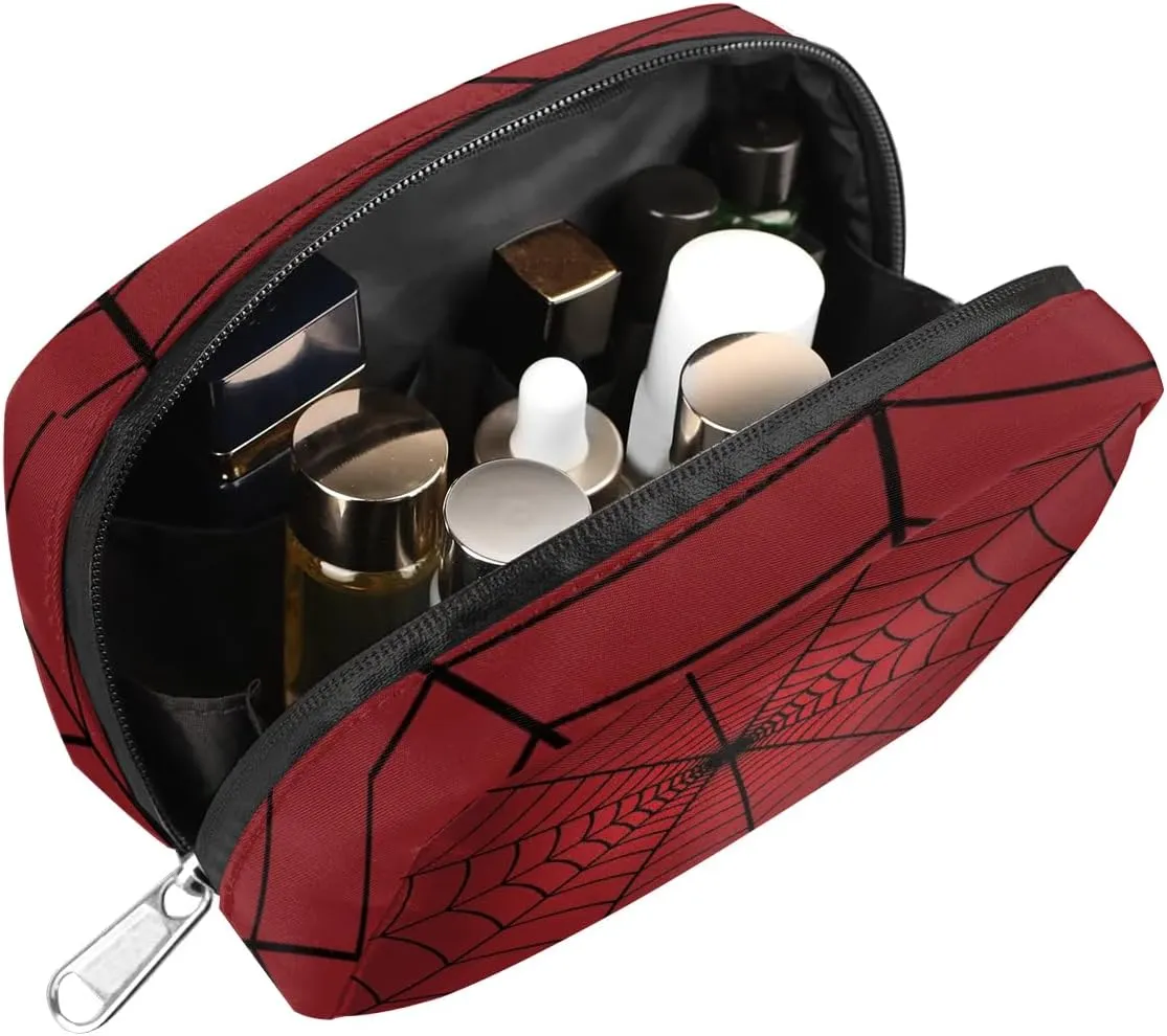 Kids Toiletry Bag for Boys, Small Cute Wash Bag for Little Young Boys Waterproof Cosmetic Weekender Bag Toddler Traveling Toiletries, Red Spider Web