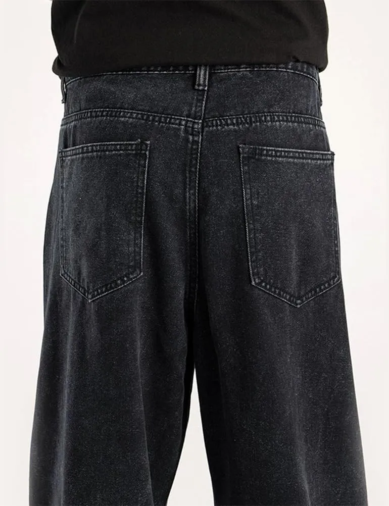 Kinghua Mens Baggy Jeans Casual Loose Fit Wide Leg Hip Hop Skater Y2k Denim Pants