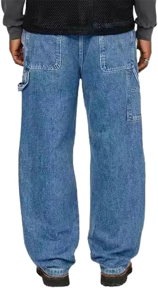 Kinghua Mens Baggy Jeans Casual Loose Fit Wide Leg Skater Denim Pants