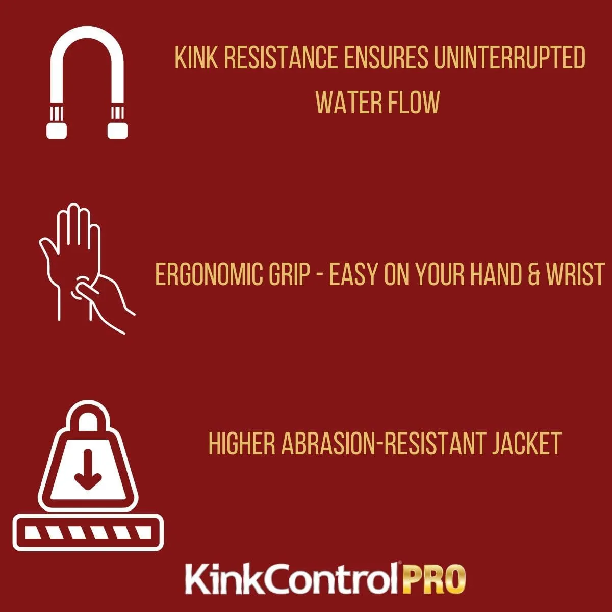 Kink Control Pro Garden Hose, Water Hosewith Superior UV Resistance, Ergonomic Grip, High Burst Strength, Triple Frame Technology for Kink Resistance, 25 Ft