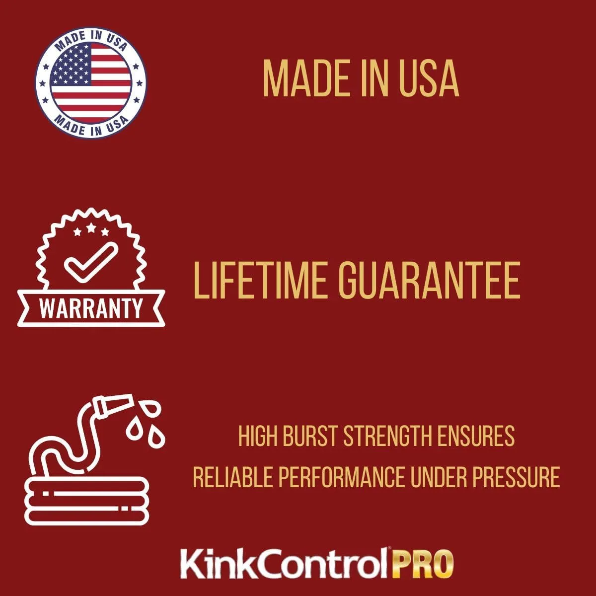 Kink Control Pro Garden Hose, Water Hosewith Superior UV Resistance, Ergonomic Grip, High Burst Strength, Triple Frame Technology for Kink Resistance, 25 Ft